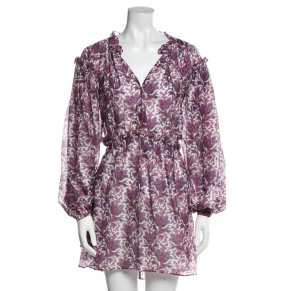 Isabel Marant silk print mini dress top sz M